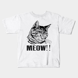 Cat for women funny kitty cat head t-shirt for girls Kids T-Shirt